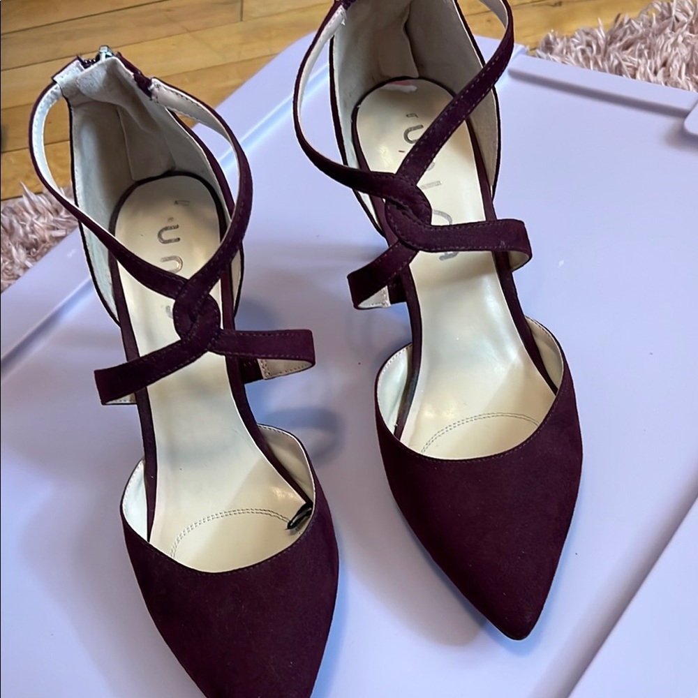 Elegant Burgundy Strappy Heels